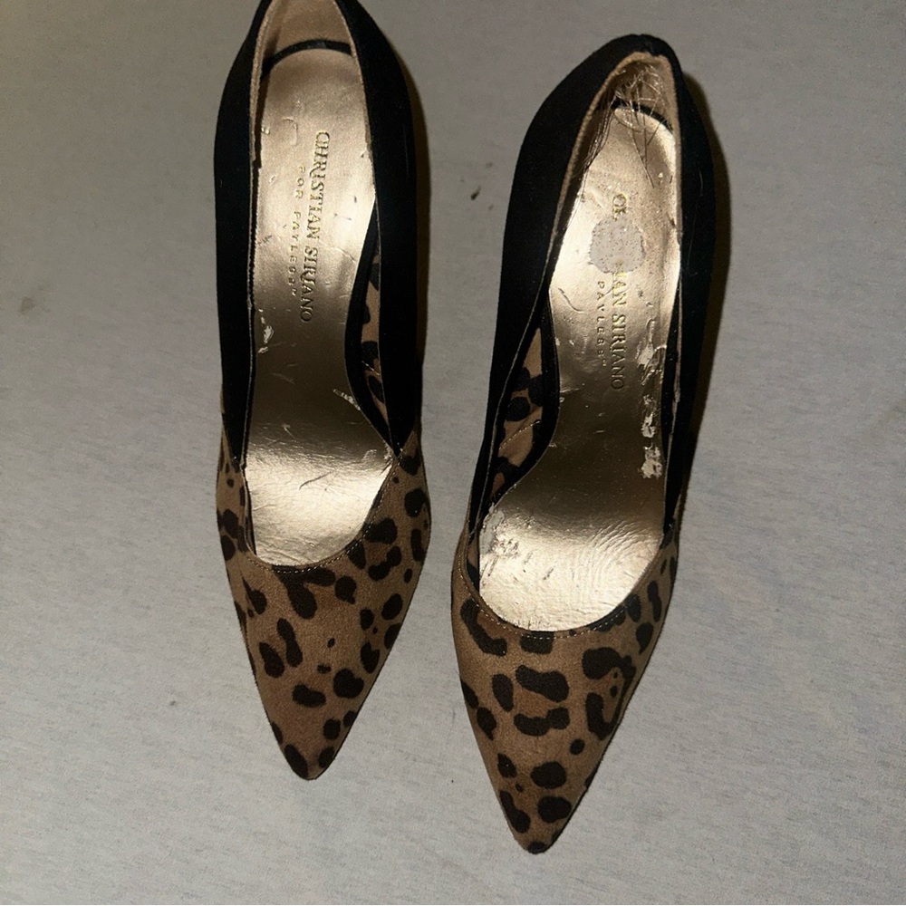 Christian Siriano Black and Leopard Print Women's Shoes.